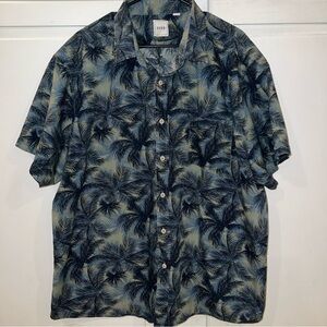 ROWM Mens Hawaiian Shirt Palm Tree Short Sleeve Size 3XB Button Up‎ EUC Cotton